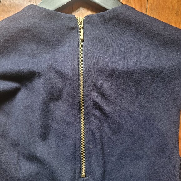 Navy Sheath Panelled Dress, sz XS - Picture 9 of 10